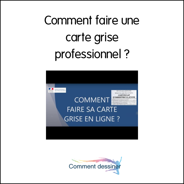 Comment faire une carte grise professionnel